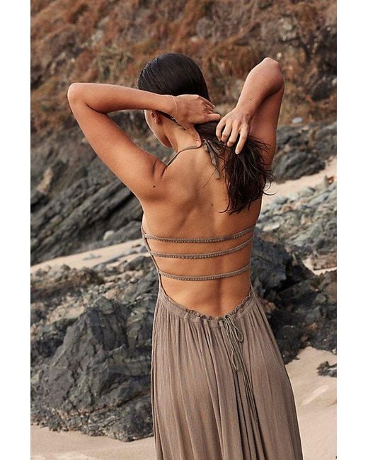 free-est Brown Extratropical Maxi Dress