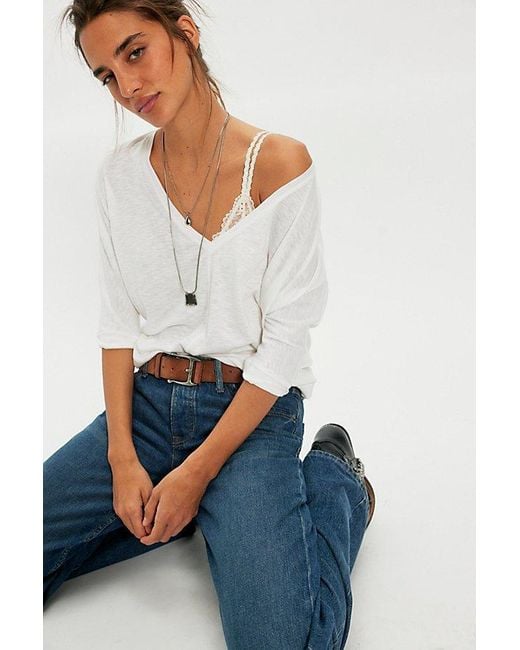 Free People Blue High Line Tee