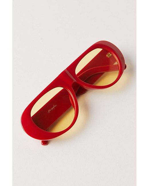 Free People Red Harley Retro Aviator Sunglasses