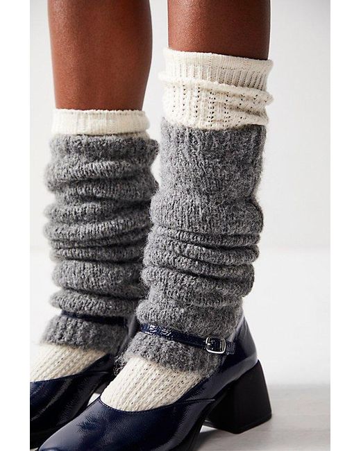 Free People Gray Ballet School Leg Warmers At In Charcoal
