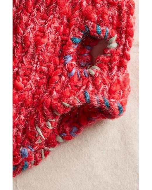 French Knot Red Chunky Dog Sweater By