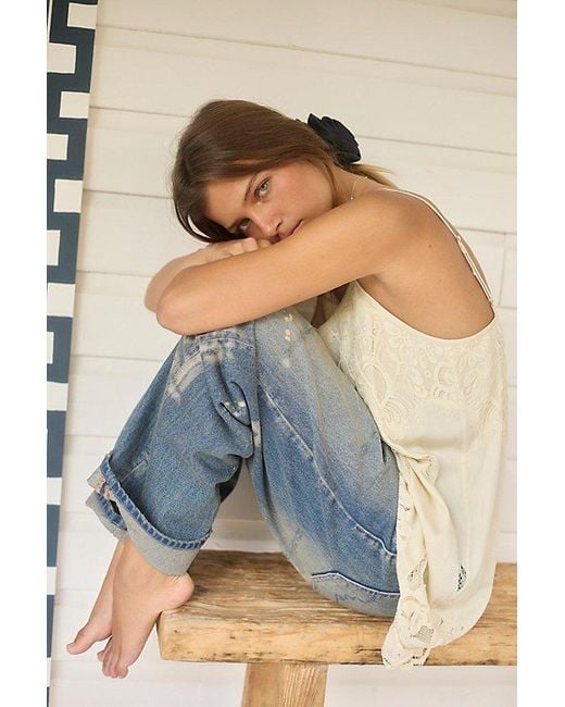 Free People Natural Sweet Heirloom Mini Slip Dress