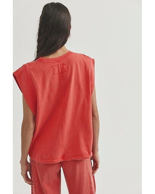 Free People Red Atlas Muscle Tee