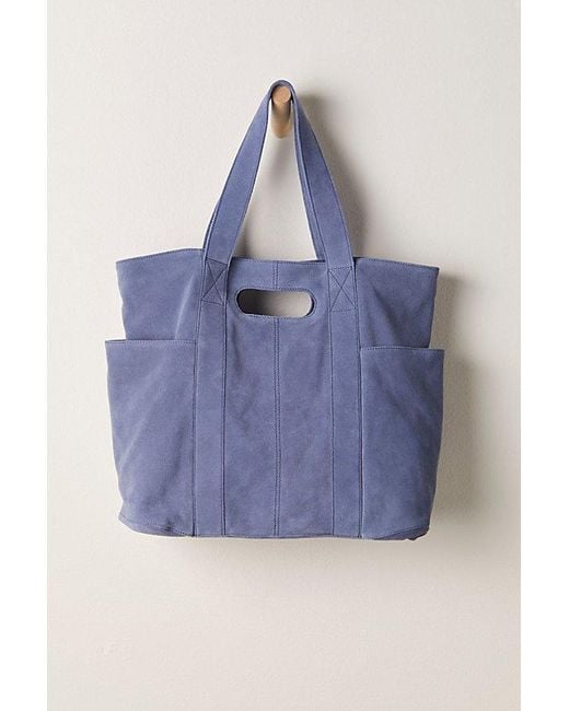 Free People Blue Suede Caravan Tote
