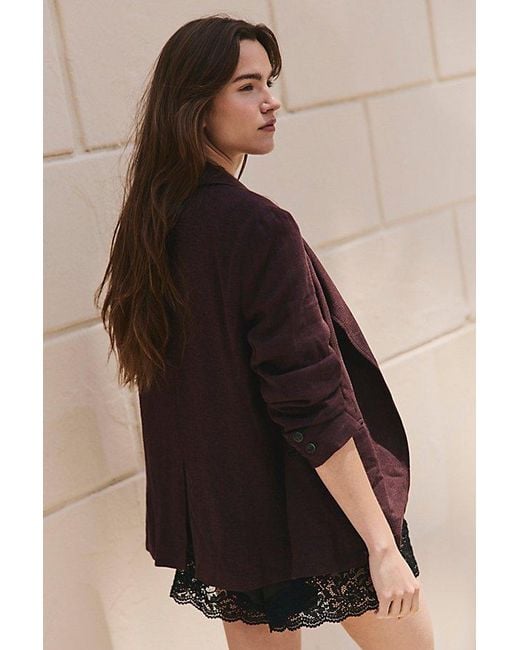 Free People Brown Gemmas Blazer Jacket