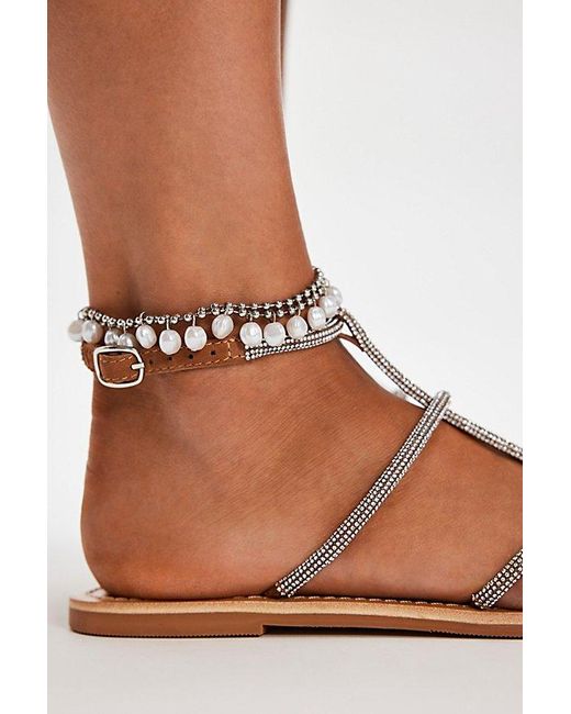 Free People Metallic Shore Nights Strappy Sandals