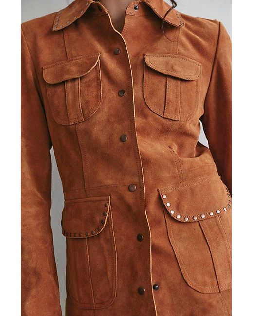 Free People Brown Carmen Suede Jacket