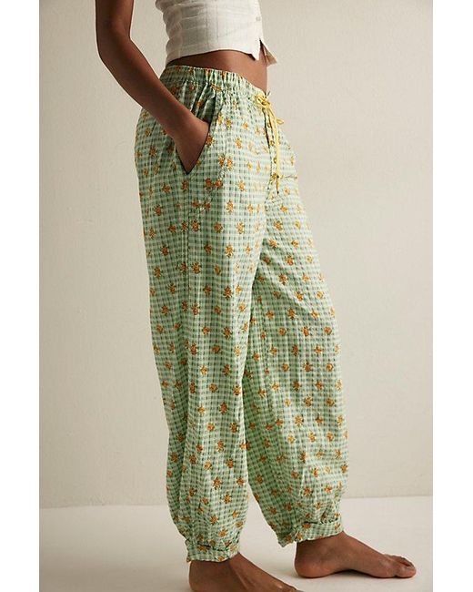 Free People Green On Repeat Pyjama Trousers By