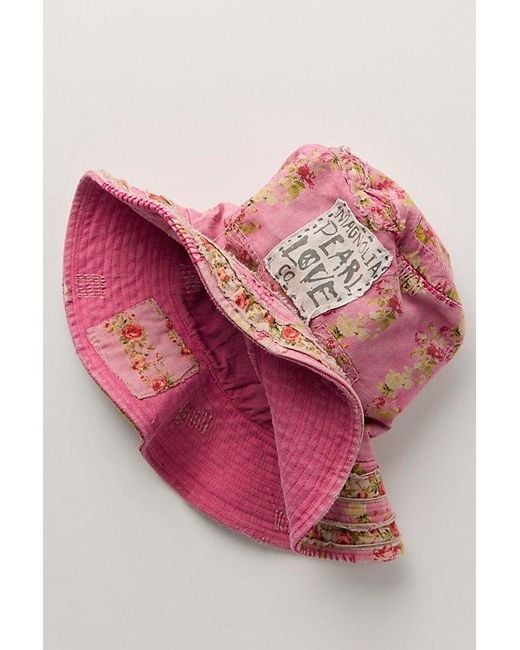 Free People Pink Magnolia Pearl Floral Viv Elle Top Hat