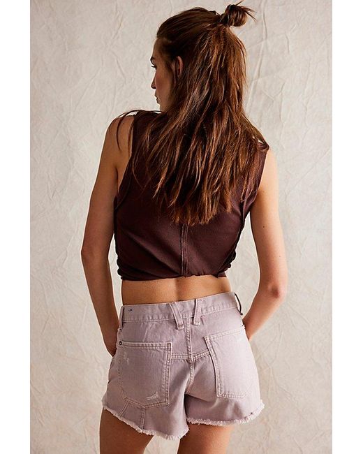 Free People Brown Now Or Never Denim Shorts