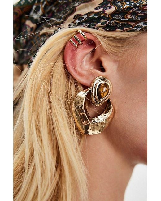 Free People Metallic Cecila Statement Earrings