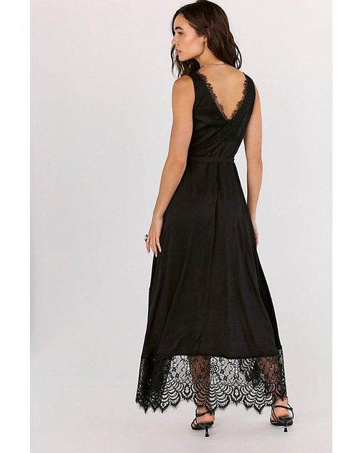 Nigel Preston Black Soho Wrap Midi Dress Top