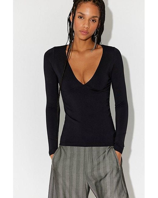 Intimately By Free People Black Round Two Long Sleeve By