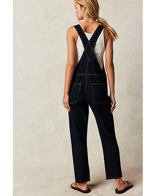 Free People Ziggy Denim Overalls At Free People In Blue Black, Size: Large