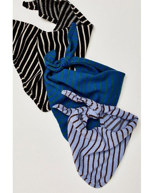 Free People Black Essential Triangle Striped Scarf