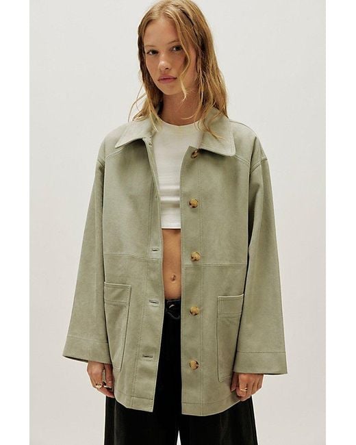 Free People Green Annalise Suede Jacket