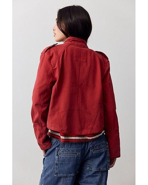 Free People Red Ryland Band Jacket