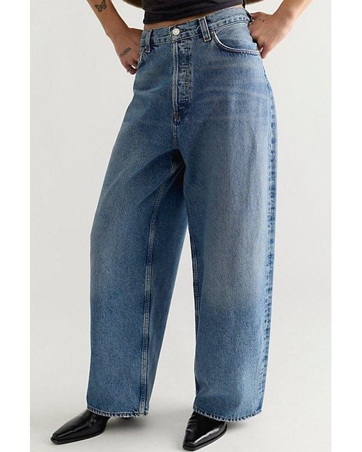 Agolde Blue Rounded Baggy Jeans