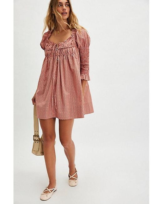 Free People Red Star Dip Mini Dress