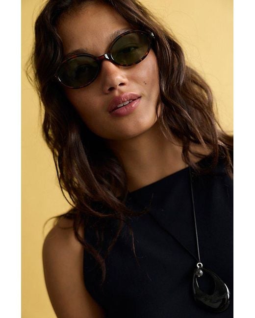 Free People Brown Oh Hello Round Sunglasses