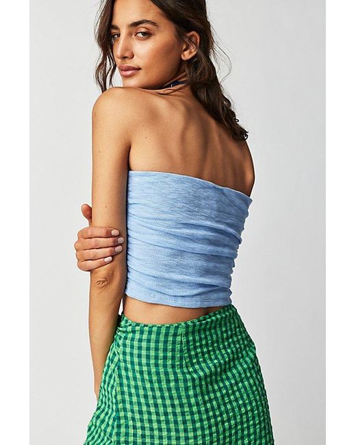 Free People Boulevard Tube Top At In Blue Vista, Size: Xs