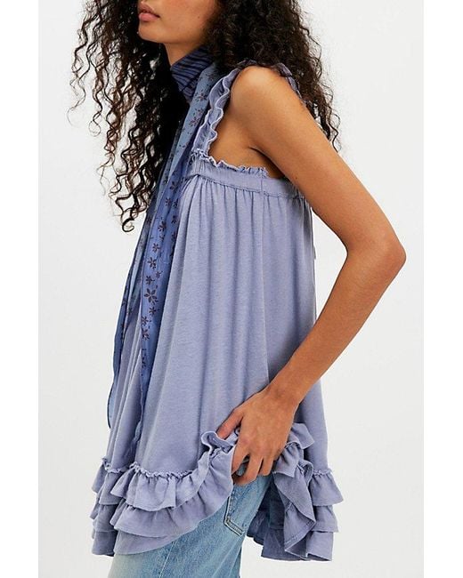 Free People Blue Spring Tide Tunic