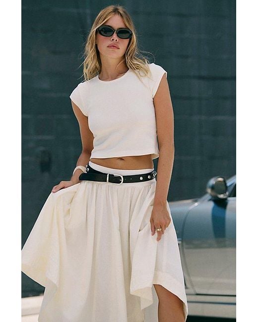 Free People Blue Annette Tee Skirt Set