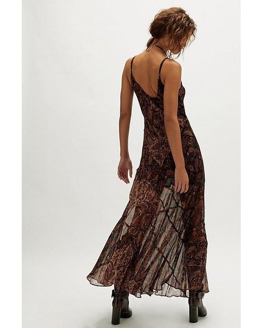 Nigel Preston Paisley Patch Maxi Dress in Brown | Lyst