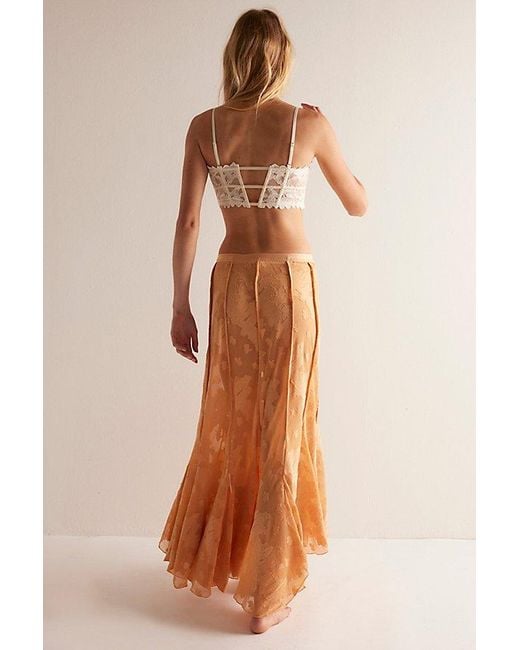 Free People Brown Maybe Baby Maxi Slip Skirt By