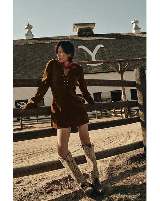 Free People Metallic Bradley Faux Suede Mini Dress