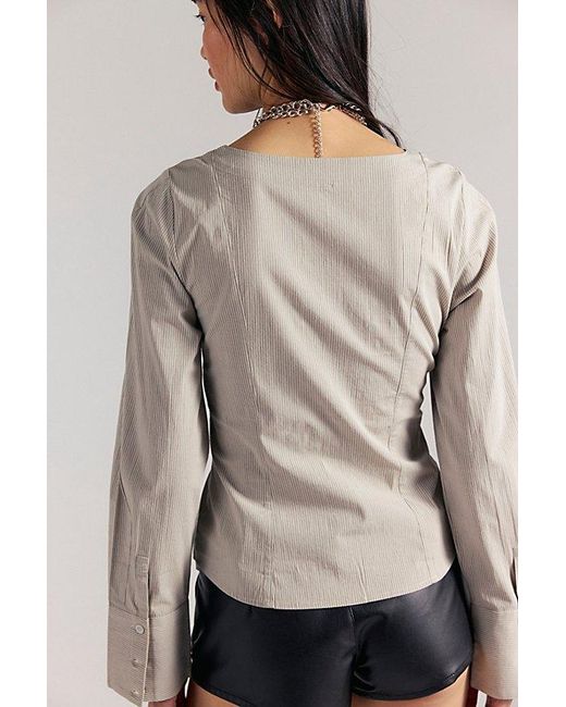 Free People Multicolor Madison Button Down Top