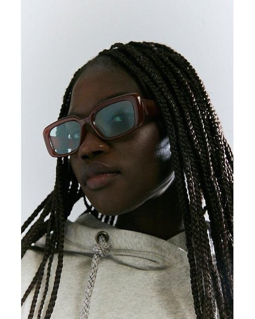 Free People Black Frankie Rectangle Sunglasses