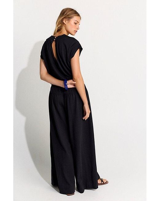 free-est Black Flora Jumpsuit By
