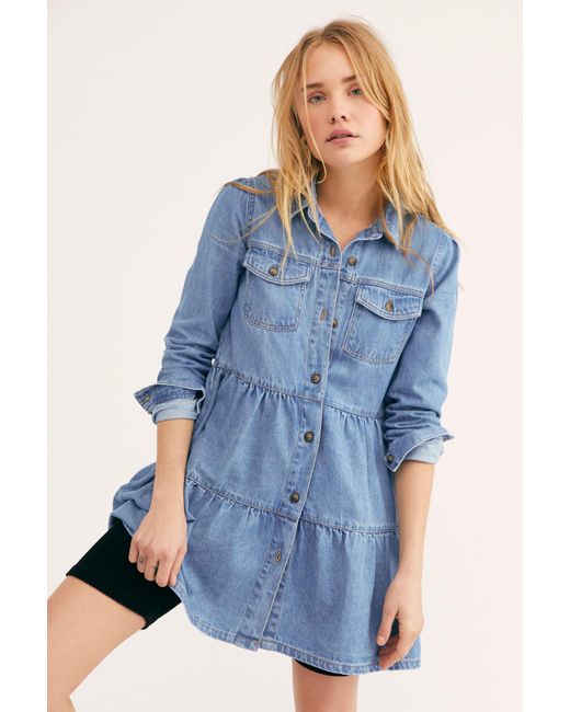 nicole denim shirt dress