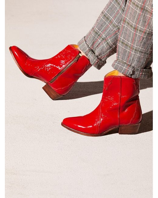Free People Red New Frontier Western Boot