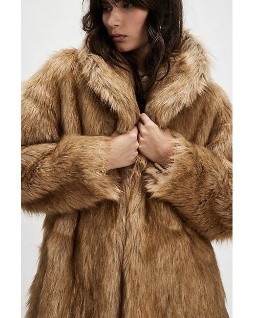 Free People Annice Faux Fur Coat Jacket in White Lyst