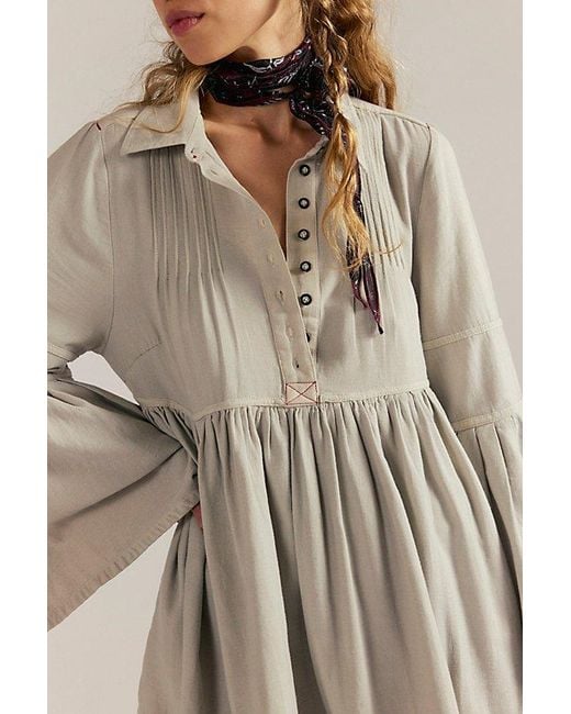 Free People Blue Down East Denim Mini Dress