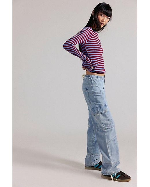 Free People Purple Wallflower Pull-On Jeans