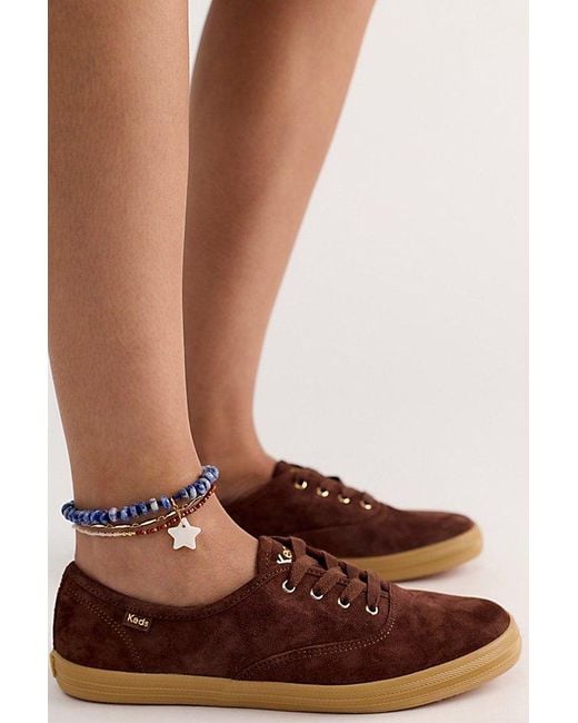 Keds Brown Champion Luxe Suede Lace-Up Sneakers