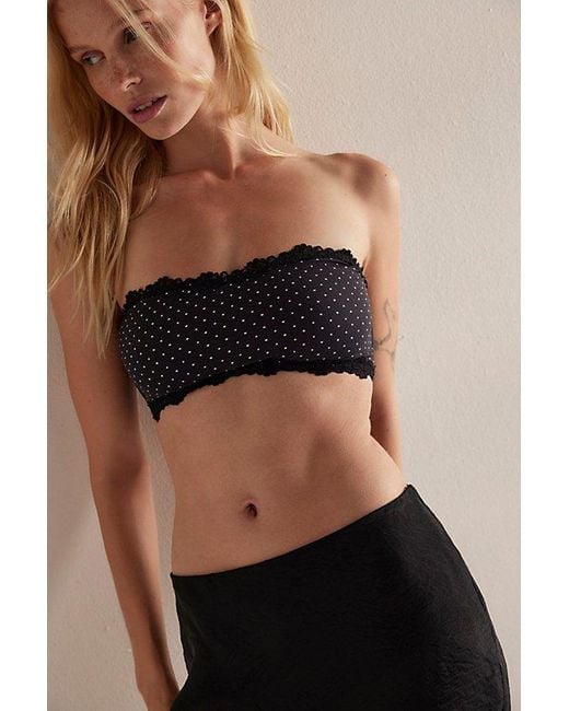 Intimately By Free People Black Charlie Lace Microfiber Bandeau By
