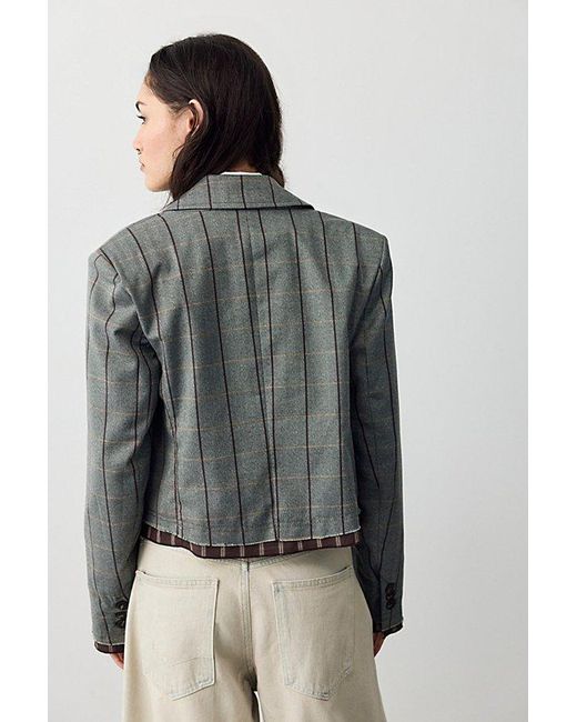 Free People Gray Academia Blazer Jacket