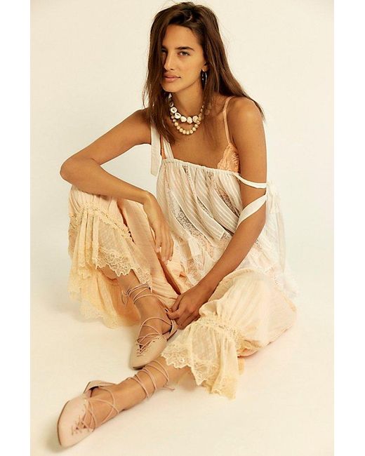 Free People Natural Hannah Tie Top