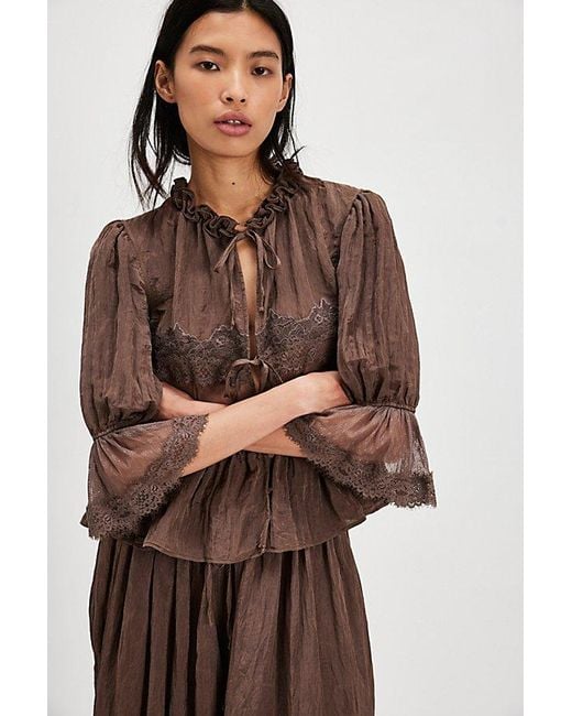 Intimately By Free People Brown Forever Young Bed Jacket Top