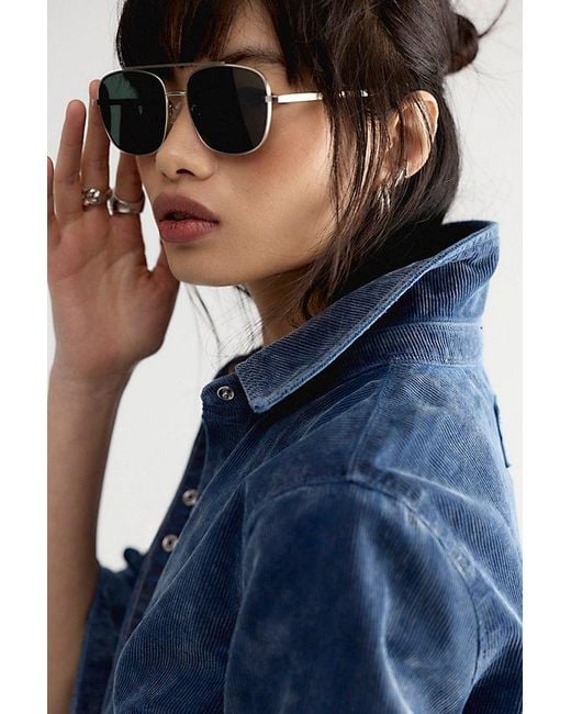 Free People Black Brooks Metal Aviator Sunglasses