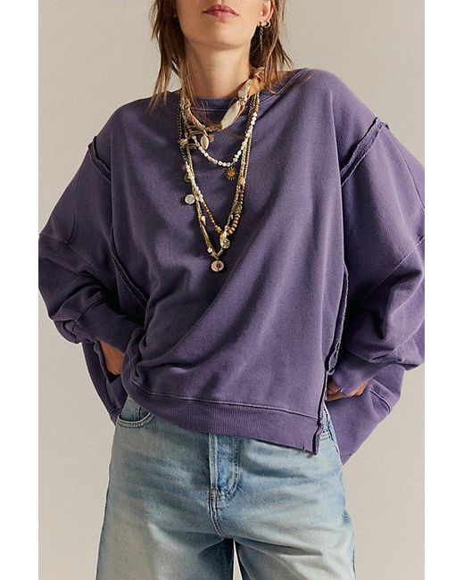 Free People Blue Camden Sweatshirt