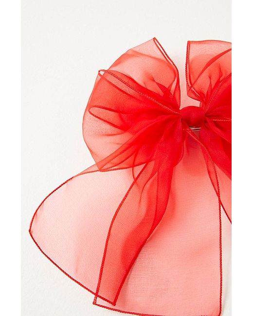 Free People Red In Good Company Mesh Bow