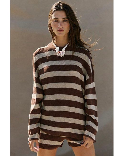 free-est Brown Malibu Surf Sweater Co-Ord By