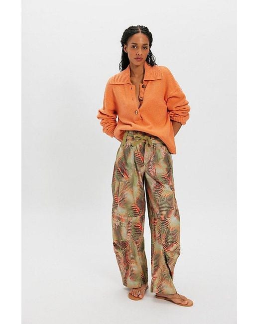 Free People Natural Onset Printed Pull-On Cargo Pants