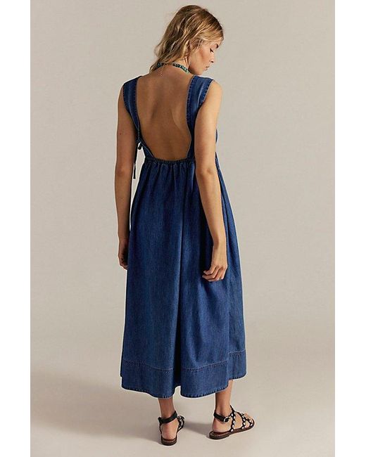 fitted lace wedding dress Mad Love Denim Midi Dress // Free People *XS-XL* main image 1