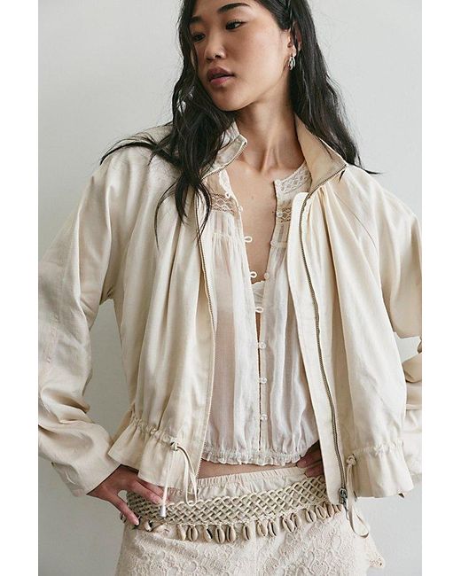 Free People Natural Devon Solid Balloon Jacket